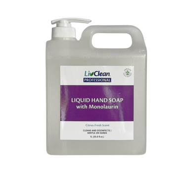 LivClean Professional Liquid Hand Soap with Monolaurin 1 Liter