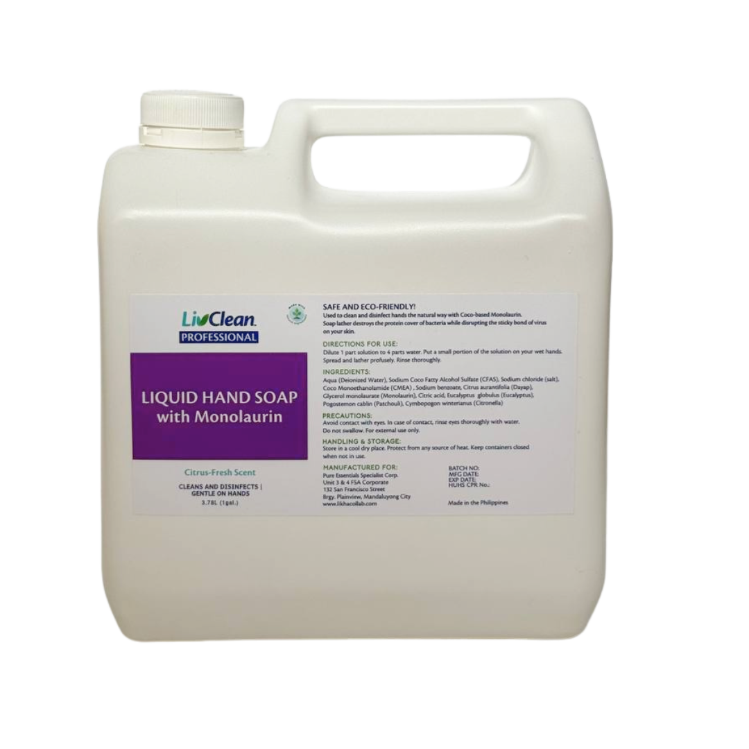LivClean Professional Liquid Hand Soap with Monolaurin 1 Gallon