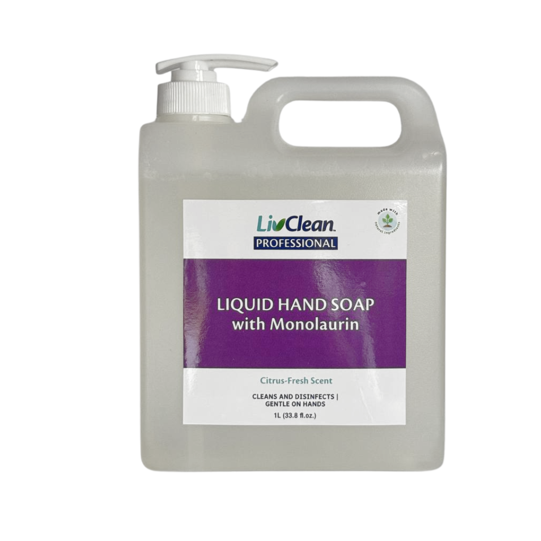 LivClean Professional Liquid Hand Soap with Monolaurin 1 Liter