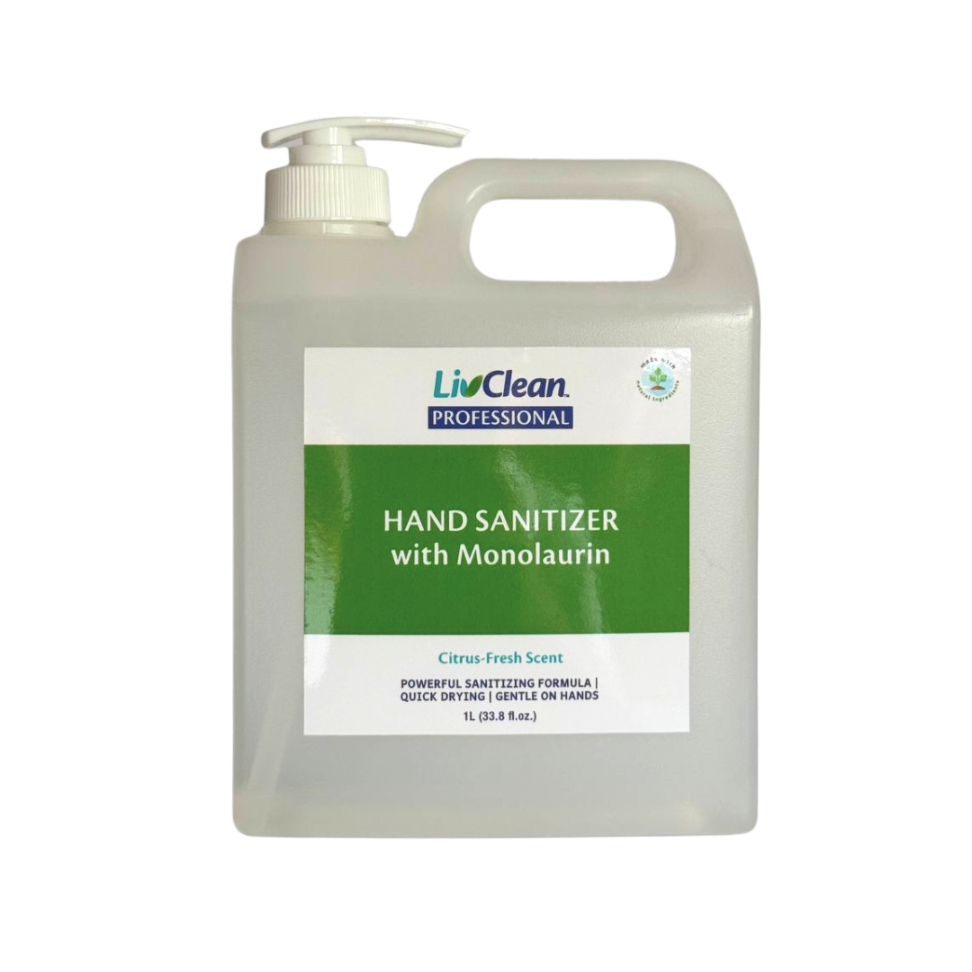 LivClean Professional Hand Sanitizer with Monolaurin 1 Liter