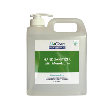 LivClean Professional Hand Sanitizer with Monolaurin 1 Liter