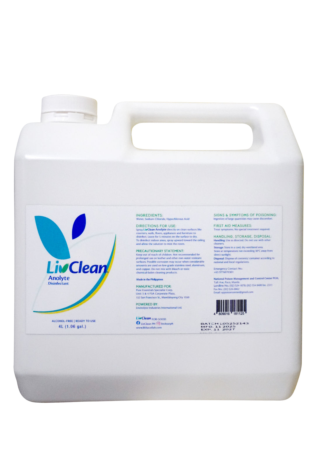 LivClean Anolyte Disinfectant