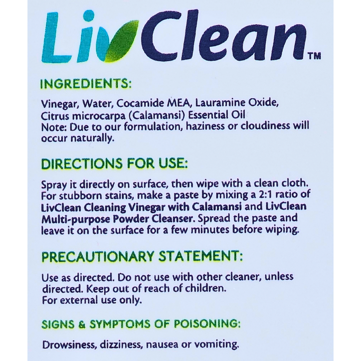 LivClean Cleaning Vinegar w/ Calamansi