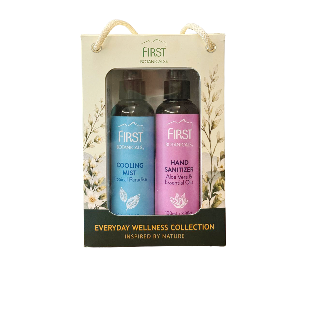 First Botanicals Travel Essentials Duo Gift Box (Hand Sanitizer 100ml + Cooling Mist 100ml)