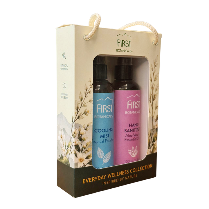 First Botanicals Travel Essentials Duo Gift Box (Hand Sanitizer 100ml + Cooling Mist 100ml)