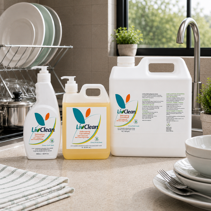 LivClean Dishwashing Concentrate w/ Cleaning Vinegar & Calamansi