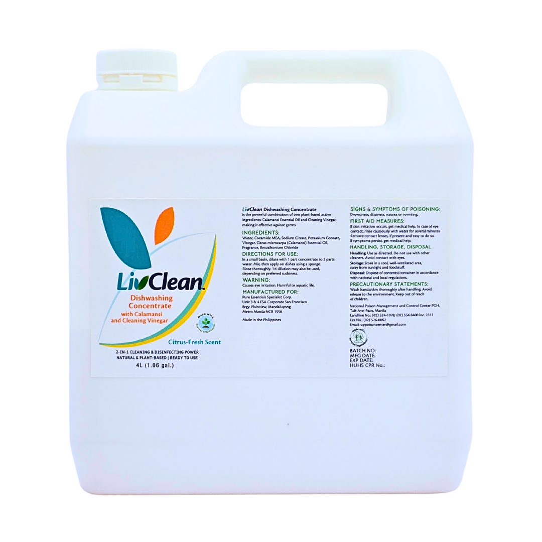 LivClean Dishwashing Concentrate w/ Cleaning Vinegar & Calamansi