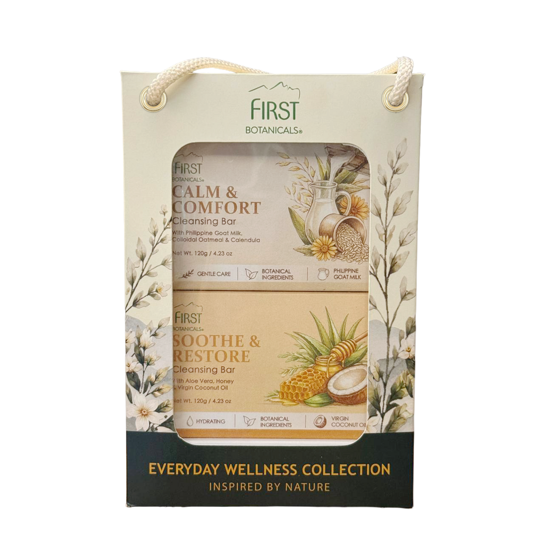 First Botanicals Cleansing Bars Duo Gift Box (Calm & Comfort 120g + Soothe & Restore 120g)