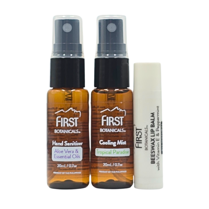 First Botanicals On-the-Go Essentials (Cooling Mist 20mL, Hand Sanitizer 20mL + Lip Balm)