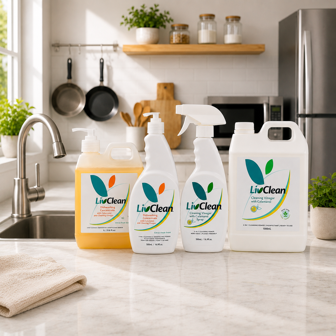 LivClean Green Revolution - Dishwashing Concentrate + Cleaning Vinegar w/ Calamansi
