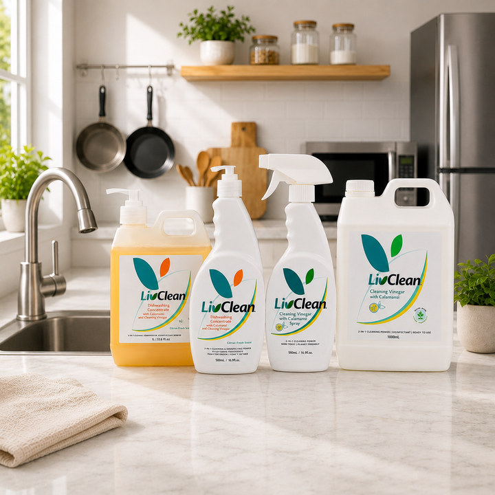 LivClean Green Revolution - Dishwashing Concentrate + Cleaning Vinegar w/ Calamansi