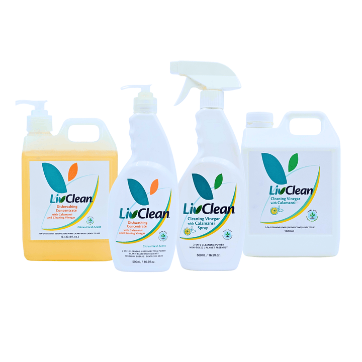 LivClean Green Revolution - Dishwashing Concentrate + Cleaning Vinegar w/ Calamansi