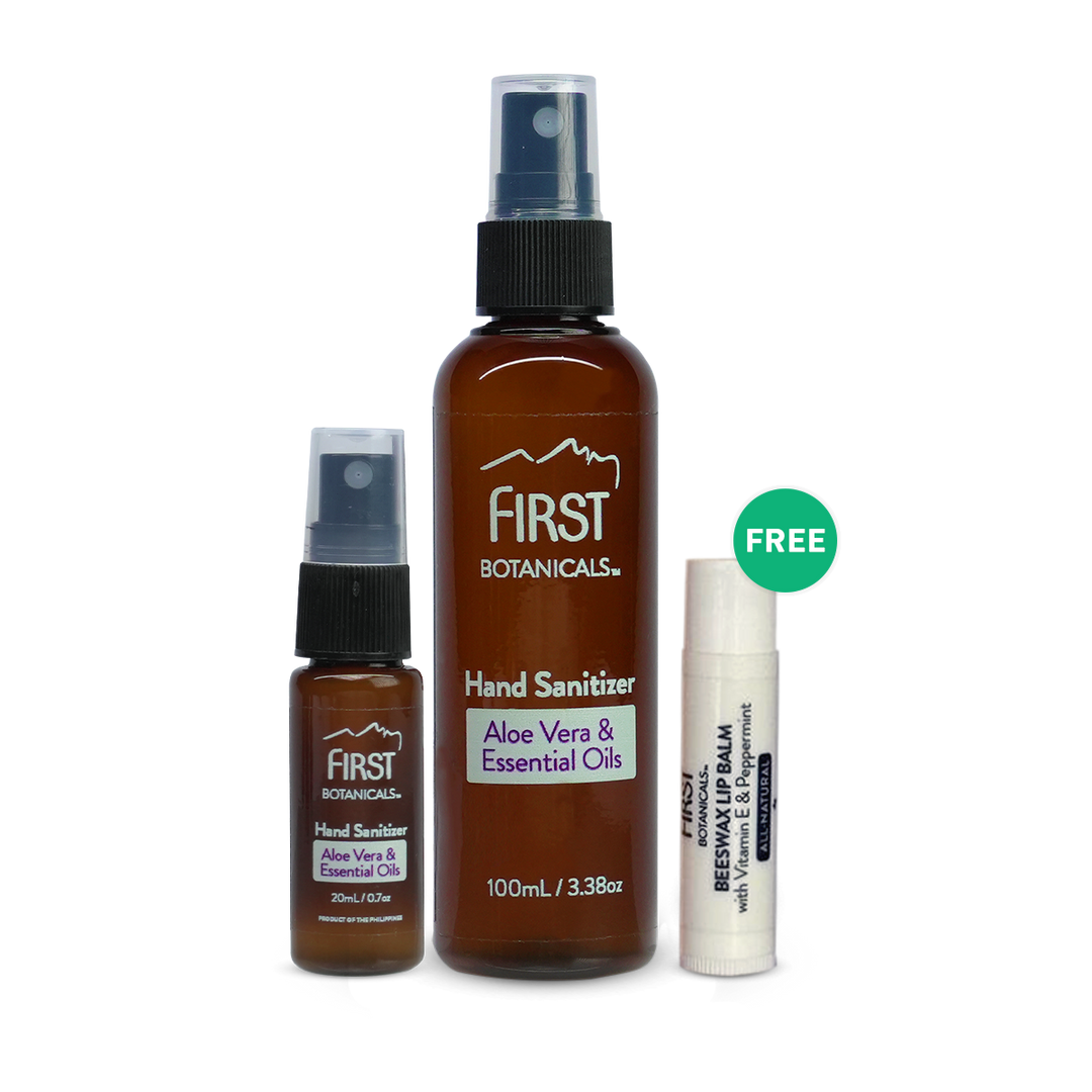 First Botanicals Hand Sanitizer Duo (100mL + 20mL + FREE Lip Balm)