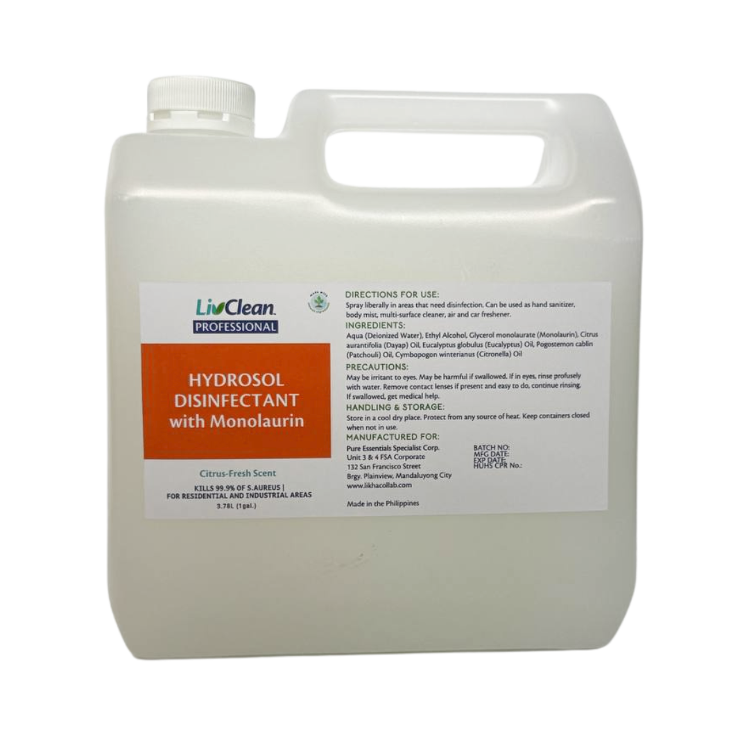 LivClean Professional Hydrosol Disinfectant with Monolaurin 1 Gallon