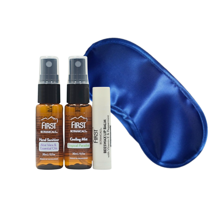 First Botanical Jetsetter's Bundle (Cooling Mist 20mL, Hand Sanitizer 20mL + Lip Balm + Slumber Mask)