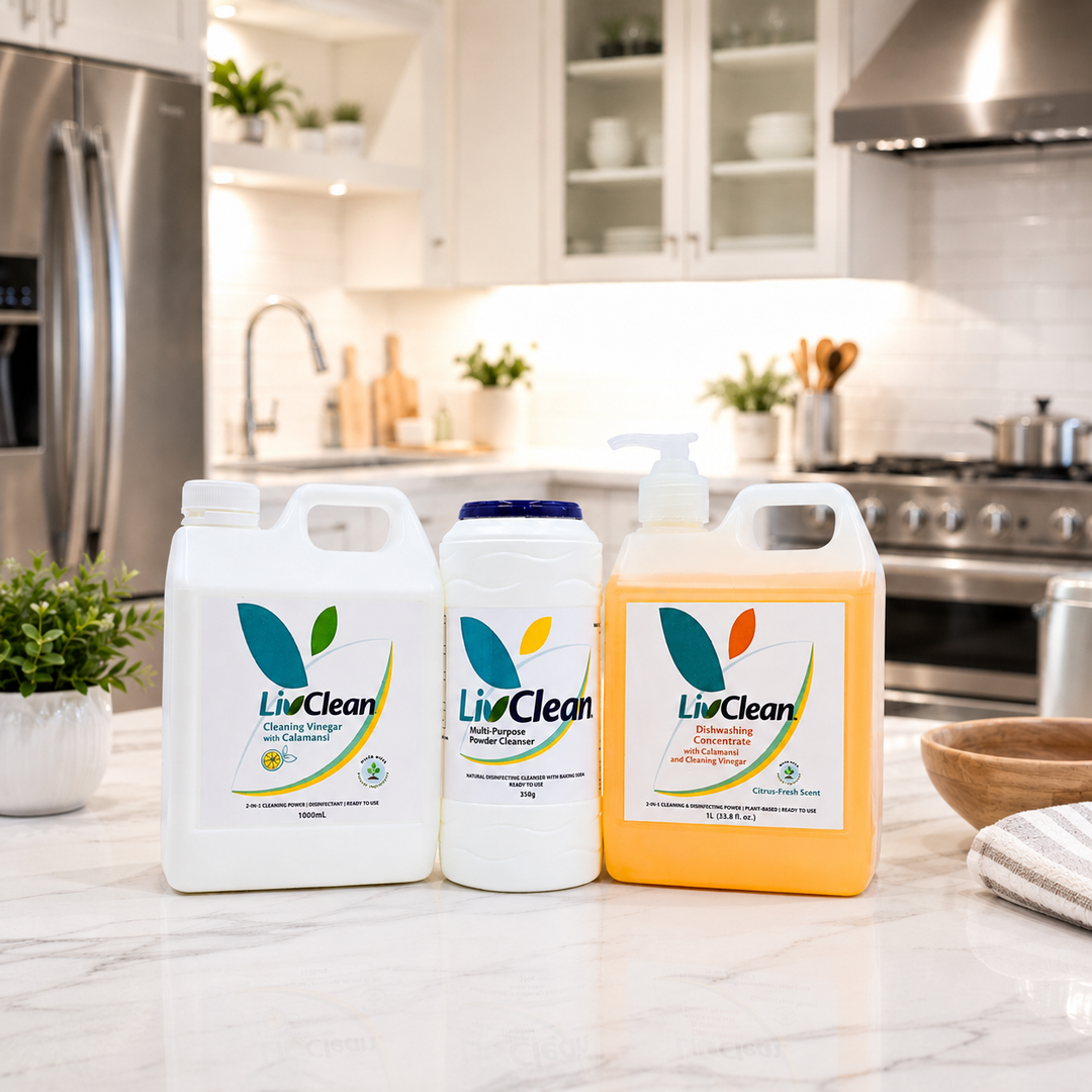 LivClean Power Cleaners - MPPC 350g + Dishwashing Concentrate 1L + Cleaning Vinegar w/ Calamansi 1L