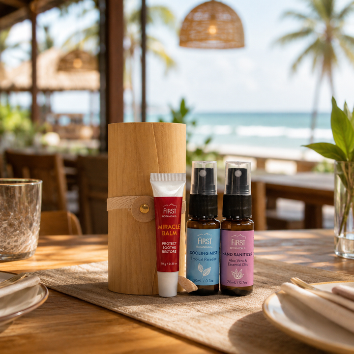 First Botanicals Self-Care Essentials (Cooling Mist 20mL, Hand Sanitizer 20mL + Miracle Balm 10g)