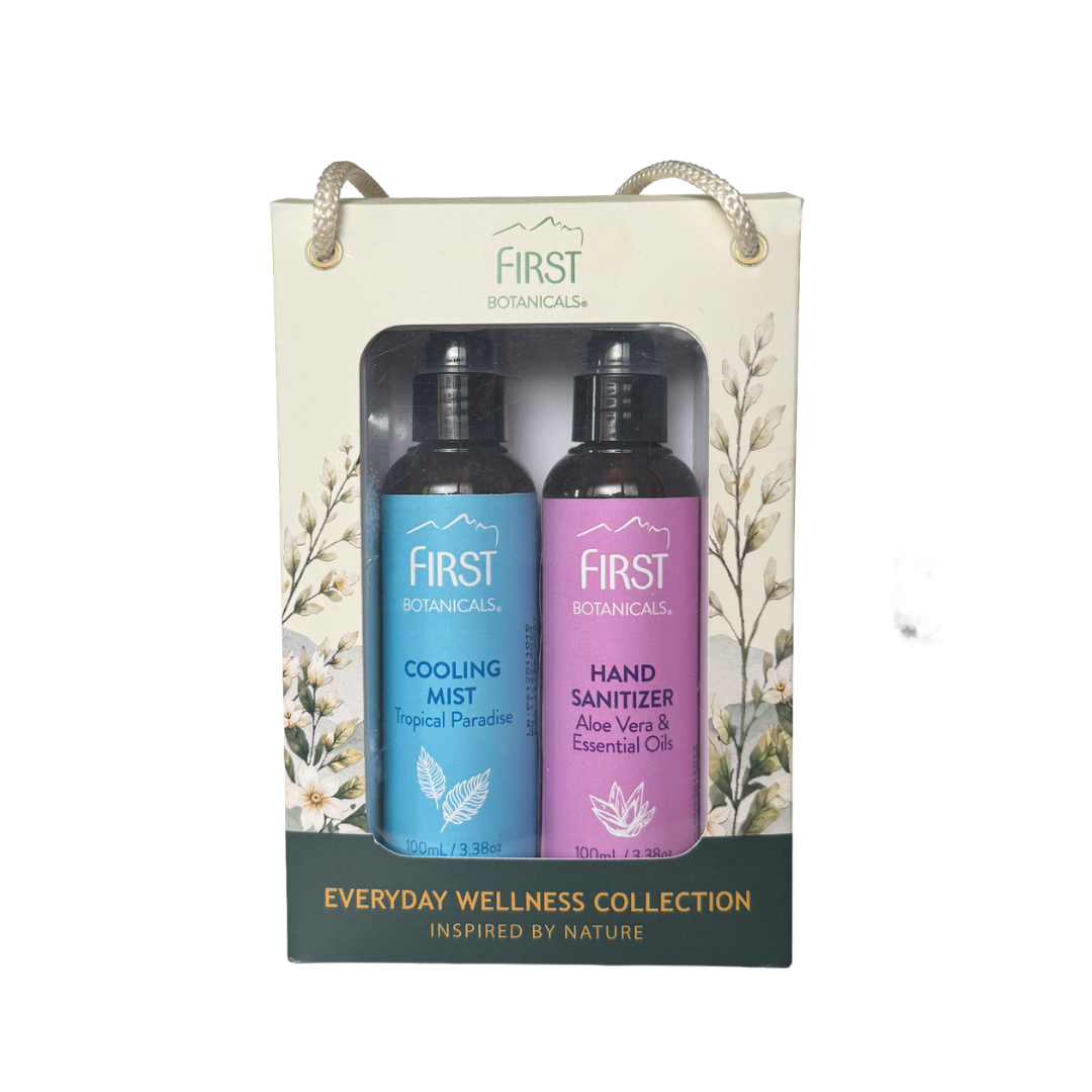 First Botanicals Travel Essentials Duo Gift Box (Hand Sanitizer 100ml + Cooling Mist 100ml)