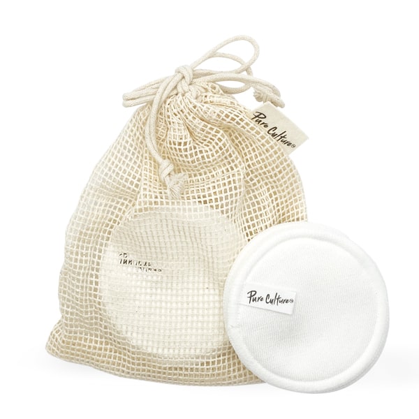 Organic Bamboo Cotton Rounds | 10 PCS | Reusable Cotton Pads | For Zero Waste Face Care