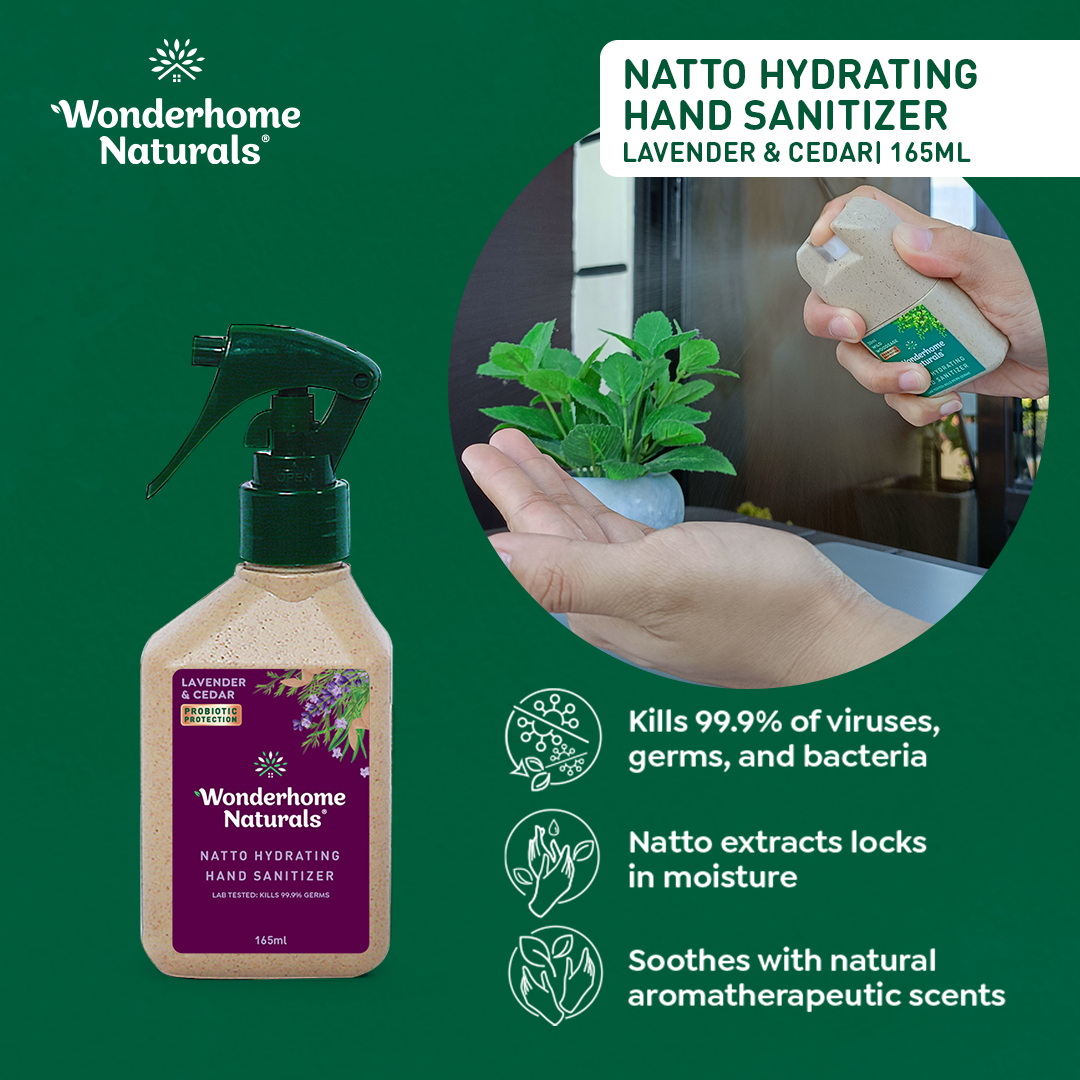 Natto Hydrating Hand Sanitizer 165 mL Lavender Cedar