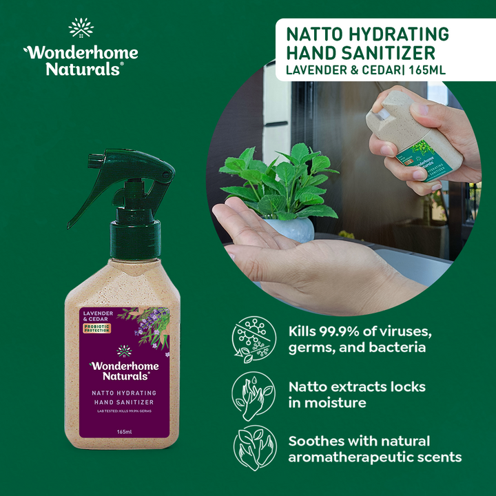 Natto Hydrating Hand Sanitizer 165 mL Lavender Cedar