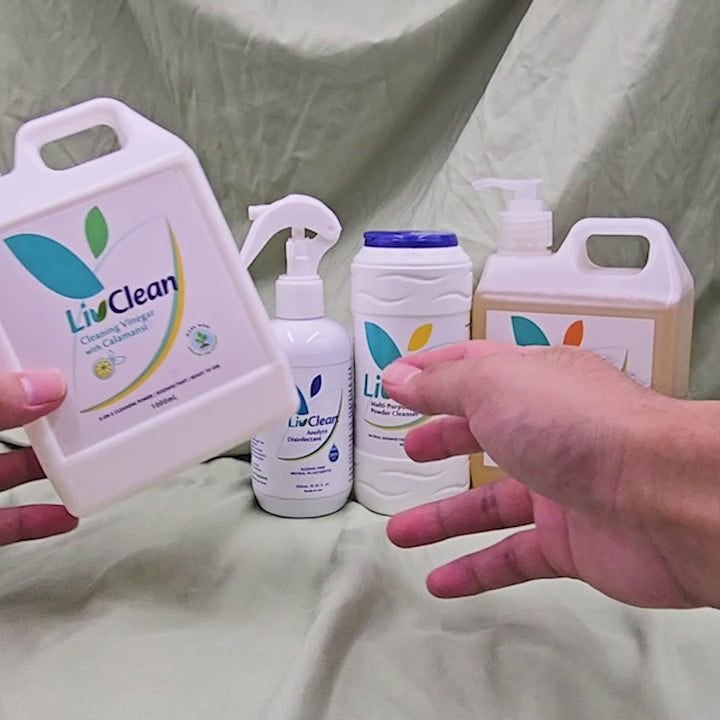 LivClean All for Good - MPPC 350g + Dishwashing Concentrate 1L + Cleaning Vinegar 1L + Anolyte 250mL