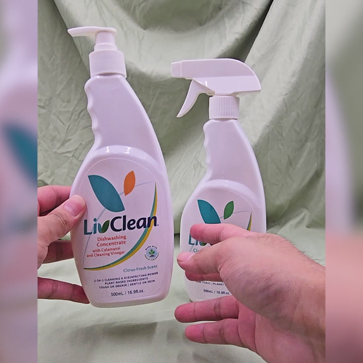 LivClean Green Revolution - Dishwashing Concentrate + Cleaning Vinegar w/ Calamansi
