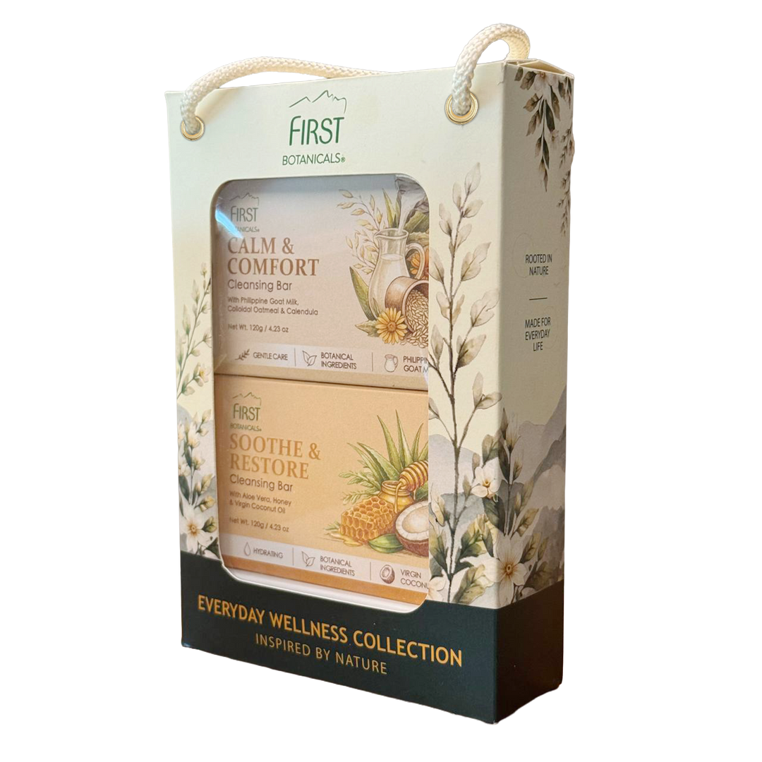 First Botanicals Cleansing Bars Duo Gift Box (Calm & Comfort 120g + Soothe & Restore 120g)