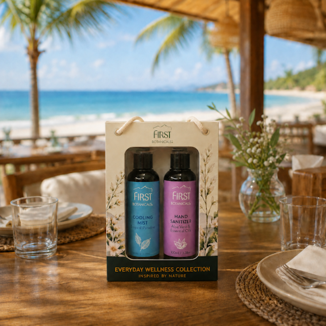 First Botanicals Travel Essentials Duo Gift Box (Hand Sanitizer 100ml + Cooling Mist 100ml)