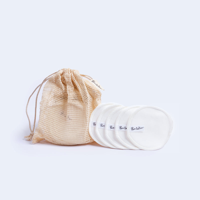 Organic Bamboo Cotton Rounds | 10 PCS | Reusable Cotton Pads | For Zero Waste Face Care